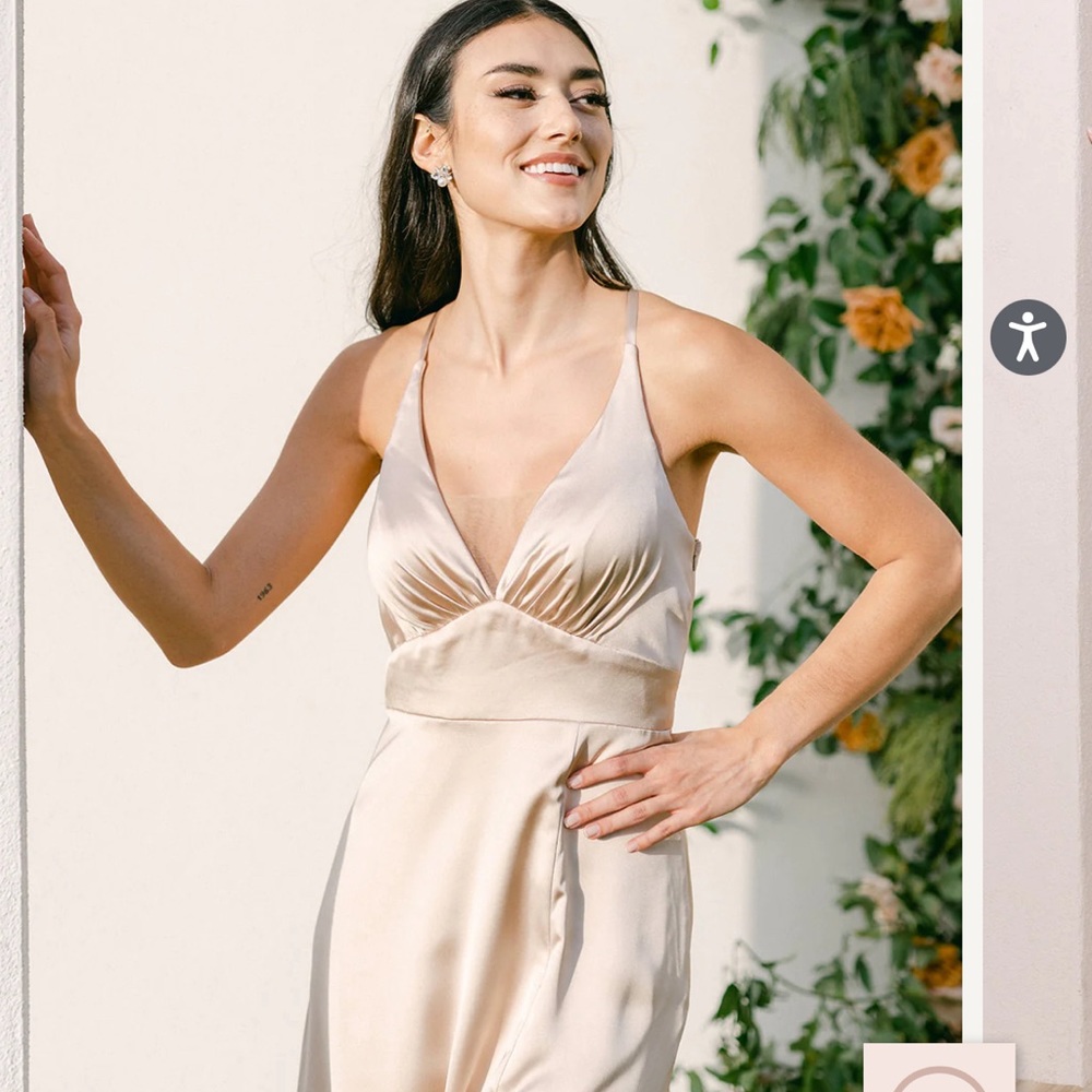 Revelry Bridesmaids Dress Gold Champagne Sz16